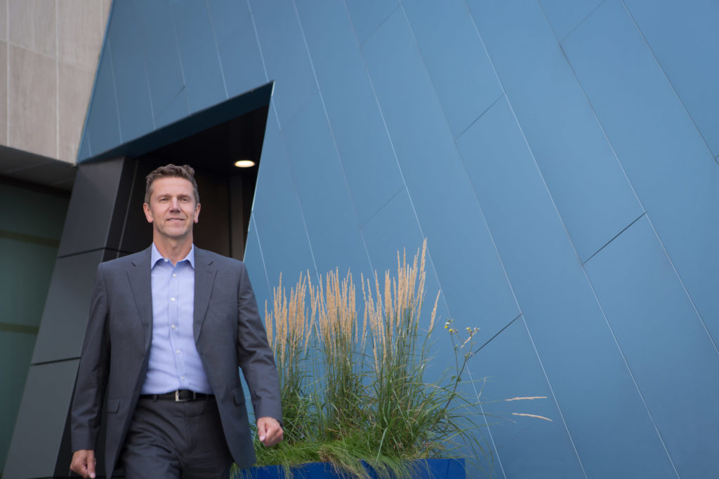 Kurt Rosentreter exiting his office in downtown Toronto